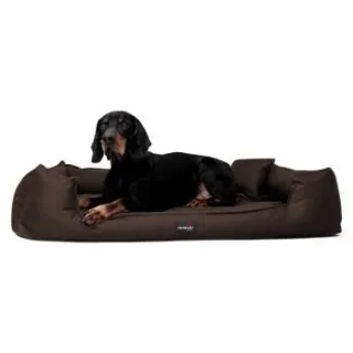 Tierlando GOOFY - Orthopädisches Hundebett aus Polyester inkl. Matratzenschoner braun 1,1 m, 22 cm, 90 cm