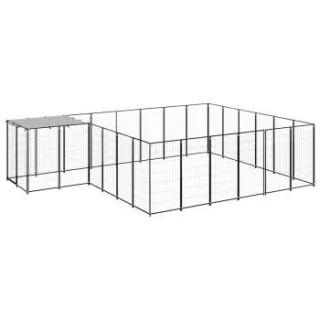 VidaXL Hundezwinger schwarz 4,4 m, 3,3 m, 1,1 m
