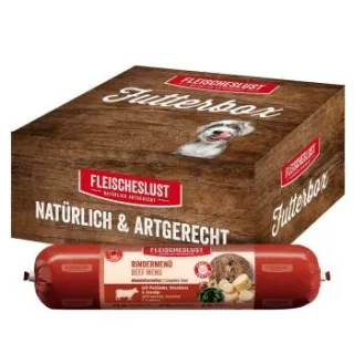 Fleischeslust Nassfutter Hund Wurst Rindermenü 6x800 g