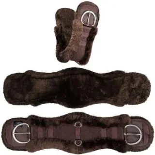 Equinate Westerngurt Classical anatomisch Lammfell braun 65 cm