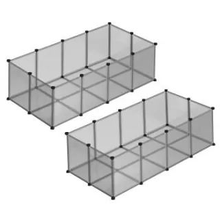 SONGMICS 2er set L-XL Freigehege mit Bodenplatten