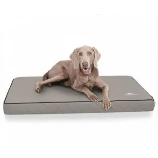 Knuffelwuff Orthopädische Hundematte Juna aus laser-gestepptem Kunstleder grau XXL