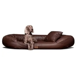 Tierlando Orthopädisches Hundebett LENNART VISCO PLUS Kunstleder braun 1,4 m, 30 cm, 1,05 m