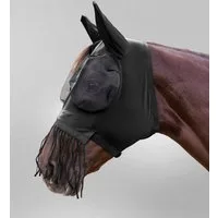 Waldhausen Fliegenmaske Puck mit Nasenfransen, schwarz - Pony