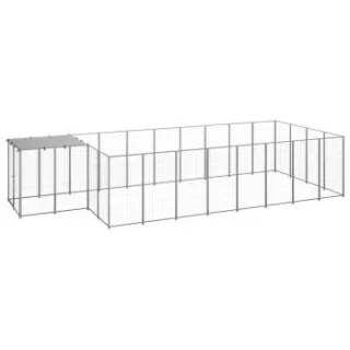 VidaXL Hundezwinger silber 5,5 m, 2,2 m, 1,1 m