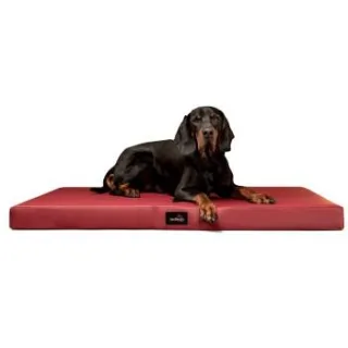 Tierlando ALICE EASY CLEAN Orthopädische Hundematratze aus Kunstleder dunkelrot 80 cm, 9 cm, 60 cm