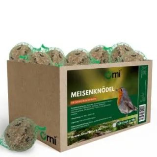 Orni Meisenknödel 100 Stück mit Netz und Sonnenblumenkernen | Leckere Meisenknödel für heimische Wildvögel