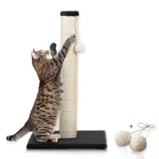 Rohrschneider ® Katzenbaum L Stamm, inkl. Gratis-Spielkugel 2er-Set dunkelgrau 36 cm, 36 cm, 64 cm