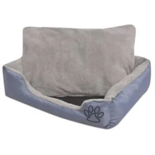 VidaXL Hundebett mit gepolstertem Kissen Grau 80 cm, 80 cm, 21 cm