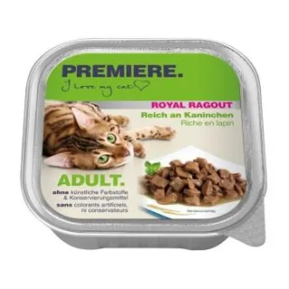 PREMIERE Royal Ragout Nassfutter Katze Adult Kaninchen 64x100 g