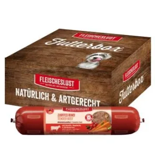 Fleischeslust Nassfutter Hund Wurst Zartes Rind mit Karotten 6x800 g