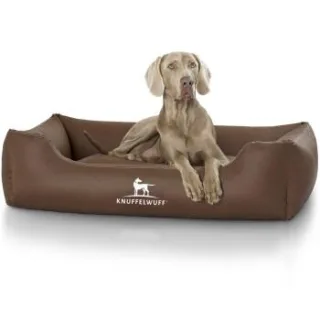 Knuffelwuff Kunstleder Hundebett Sidney braun XL