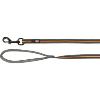 Trixie Fusion Schleppleine, gummiert schwarz/ orange 1 m