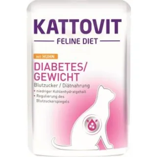 KATTOVIT Feline Diet Nassfutter Katze Diabetes Adult Huhn 96x85 g