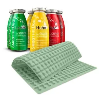 SmoothieDog 6er Pack Klassik 6x 250ml + Trixie Backmatte Grün