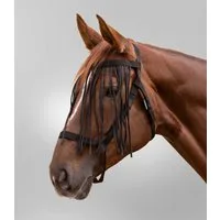 Waldhausen Weidehalfter mit Fliegenfransen, schwarz - Pony
