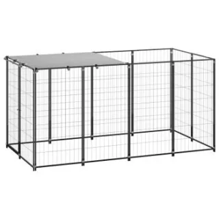 VidaXL Hundezwinger schwarz 2,2 m, 1,1 m, 1,1 m