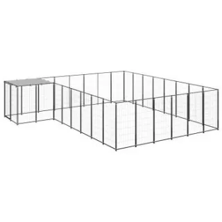 VidaXL Hundezwinger schwarz 4,4 m, 4,4 m, 1,1 m