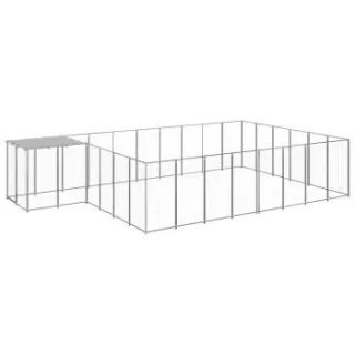 VidaXL Hundezwinger silber 5,5 m, 3,3 m, 1,1 m