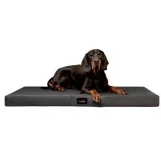 Tierlando ALICE EASY CLEAN Orthopädische Hundematratze aus Kunstleder schwarz/ graphit 1 m, 9 cm, 80 cm