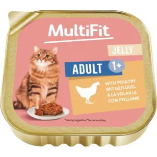 MultiFit Nassfutter Katze Adult, in Gelee, Geflügel 64x100 g