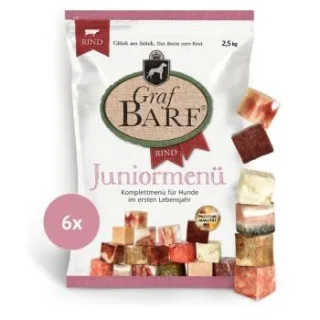 Graf Barf Juniormenü Rind stückig Paket 6 x 2,5 kg