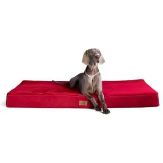 Tierlando STUART ORTHO PLUS - Orthopädische Hundematte dunkelrot 1,5 m, 13 cm, 1 m