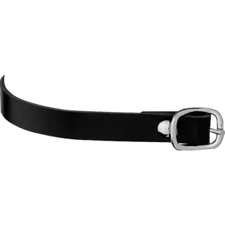 Sporenriemen - 45 cm, Leder schwarz, Schnalle silber
