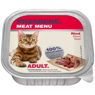 PREMIERE Meat Menu Nassfutter Katze Adult Rind 32x100 g