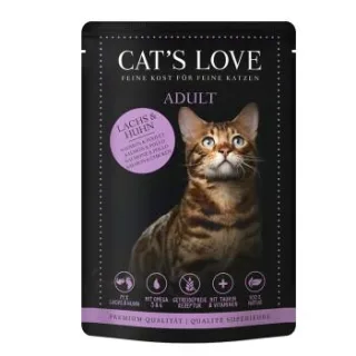 CAT'S LOVE Nassfutter Katze Adult in Gelee Lachs und Huhn 24x85 g