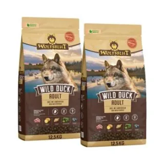 WOLFSBLUT Wild Duck Hund Trockenfutter, Adult 2x12,5 kg