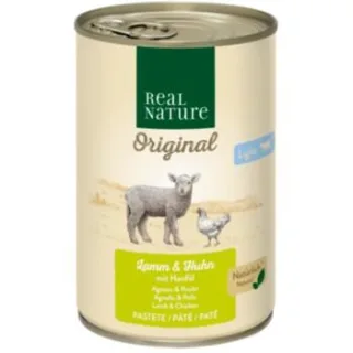 REAL NATURE Original Nassfutter Katze, Adult, Light Huhn und Lamm 12x400 g
