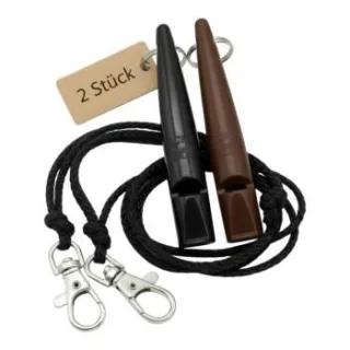ACME 211.5 Doppelpack Hundepfeife mit Pfeifenband braun