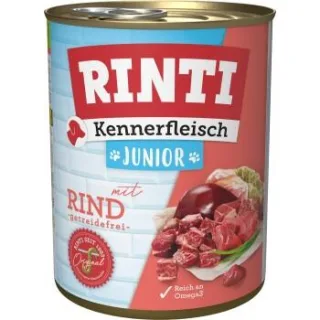 RINTI Kennerfleisch Nassfutter Hund, Junior, Dose Rind 24x800 g