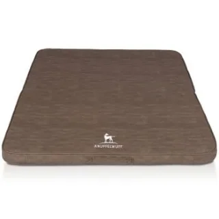 Knuffelwuff Faltbare Reisematte Orthopädisch Roanoke aus Laser gestepptem Kunstleder braun XL