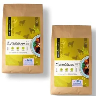 FAVLY Petfood Trockenfutter Lamm mit Karotte & Roter Beete 2x12 kg
