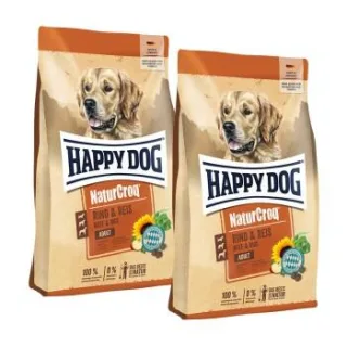 HAPPY DOG NaturCroq Trockenfutter Hund Adult, Rind & Reis 2x15 kg