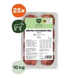 BARFER'S Würfel: Komplett-Mix Pferd 25x400 g