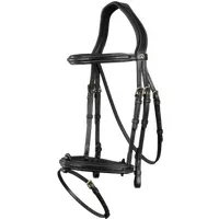 Dy'on Trense mit kombiniertem Reithalfter, Warmblut D-Collection - Schwarz
