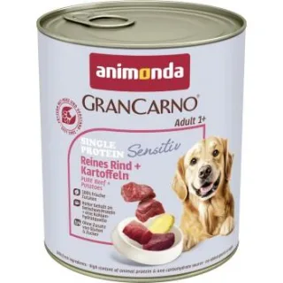 animonda GranCarno Sensitiv Nassfutter Hund Adult, Rind und Kartoffel 12x800 g