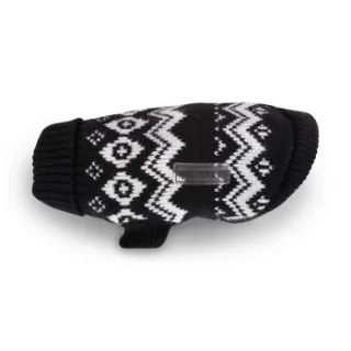 Wolters Strickpullover Norweger Mops & Co. Hundezubehör schwarz/ weiß 35 cm