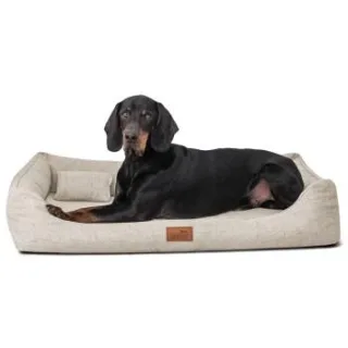 Tierlando WILLIAM Couture - Orthopädisches Hundebett creme 1,3 m, 22 cm, 1 m