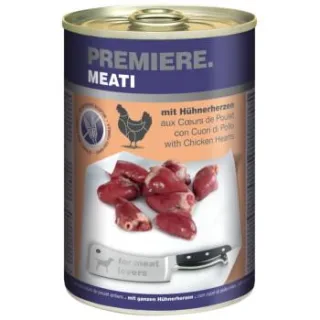 PREMIERE Meati Nassfutter Hund, Adult, Hühnerherzen 24x400 g