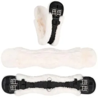 Equinate Kurzgurt Luke anatomisch mit synthetischem Lammfell naturfarben 60 cm