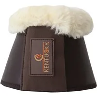Kentucky Horsewear Sprungglocken "Lederimitat" Lammfell braun - XXL