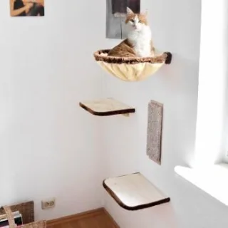 Rohrschneider ® Katzen-Kletterwand 4-teilig beige