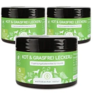Wolfsbacher Natur Kot & Grasfrei Leckerli 3x
