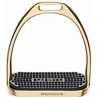 Sprenger FILLIS-Steigbügel, gold mit schwarzen Einlagen, Trittweite 12 cm - 1 Paar