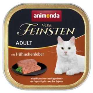 animonda Vom Feinsten Nassfutter Katze, Adult, Hühnerleber 32x100 g