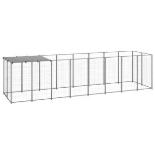 VidaXL Hundezwinger silber 4,4 m, 1,1 m, 1,1 m